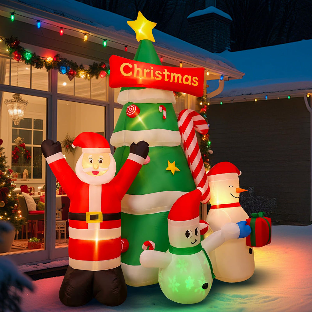Close-up of Max Fun inflatable tree showing LED lights