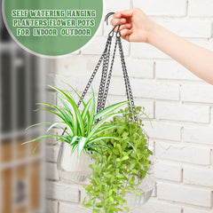 Close-up of Maxcheck hanging planter with detachable chain