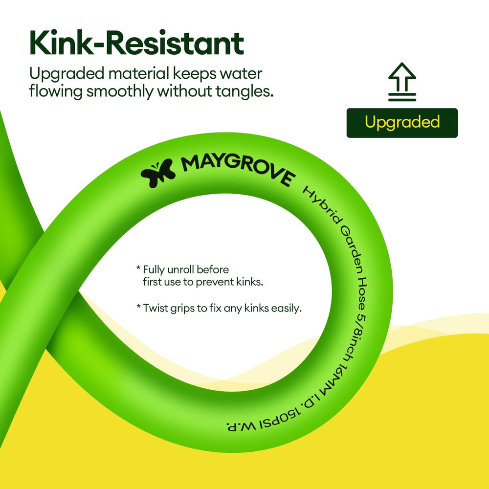 Close-up of Maygrove garden hose brass fittings