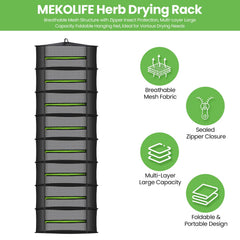 Close-up of MEKOLIFE drying rack's reinforced hanging loops