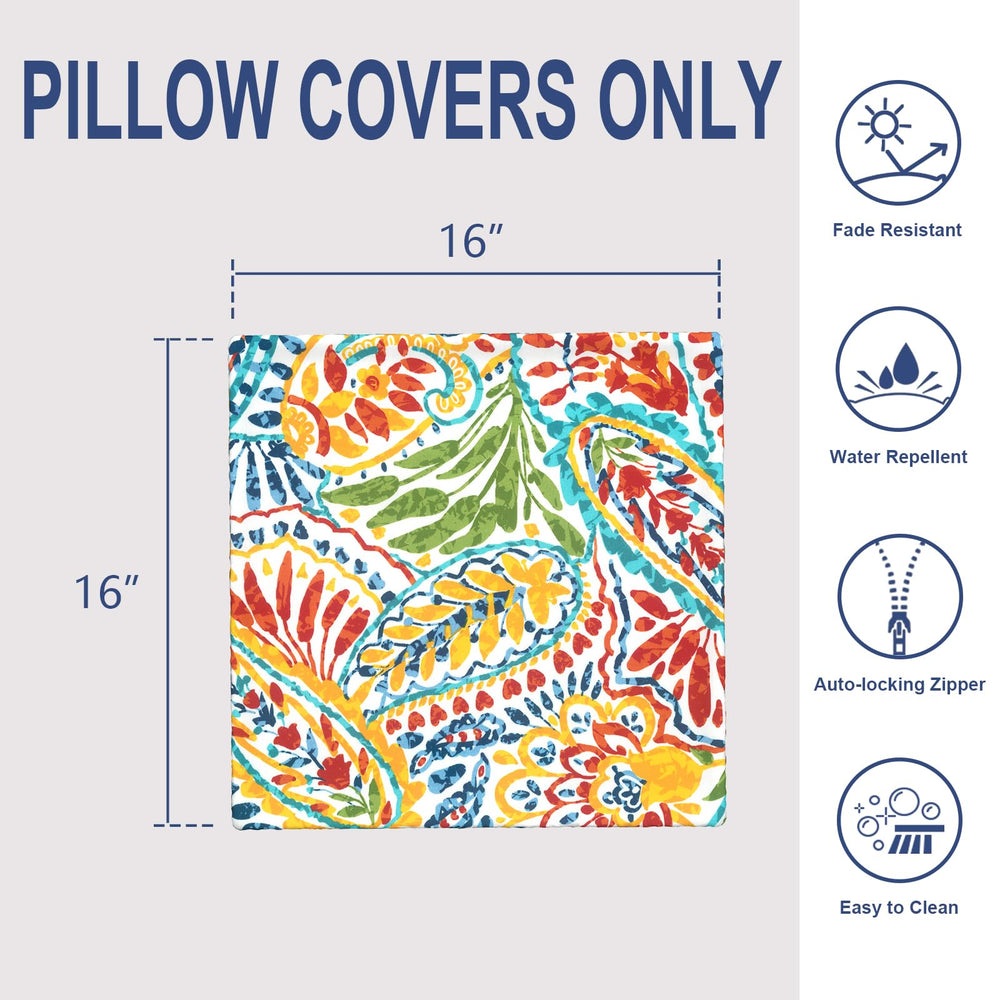 Close-up of Melody Elephant 16x16 inch throw pillow cover with auto-locking zipper
