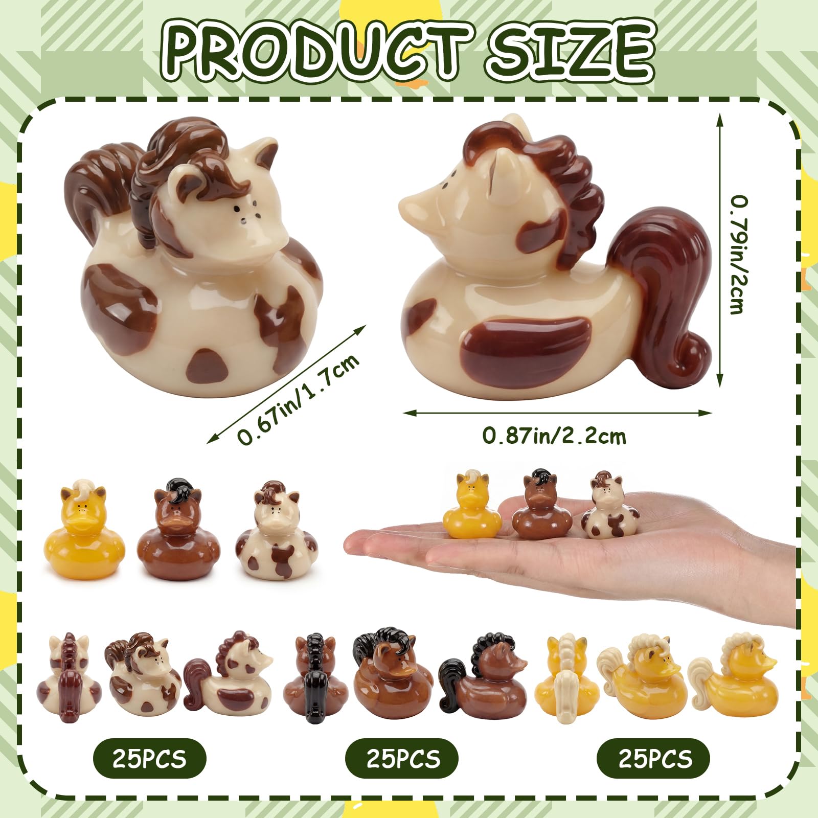 Close-up of Memorywuu mini horse duck figurine showing detail