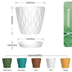 Close-up of Meowell 4-inch nursery pot's 3D wave design