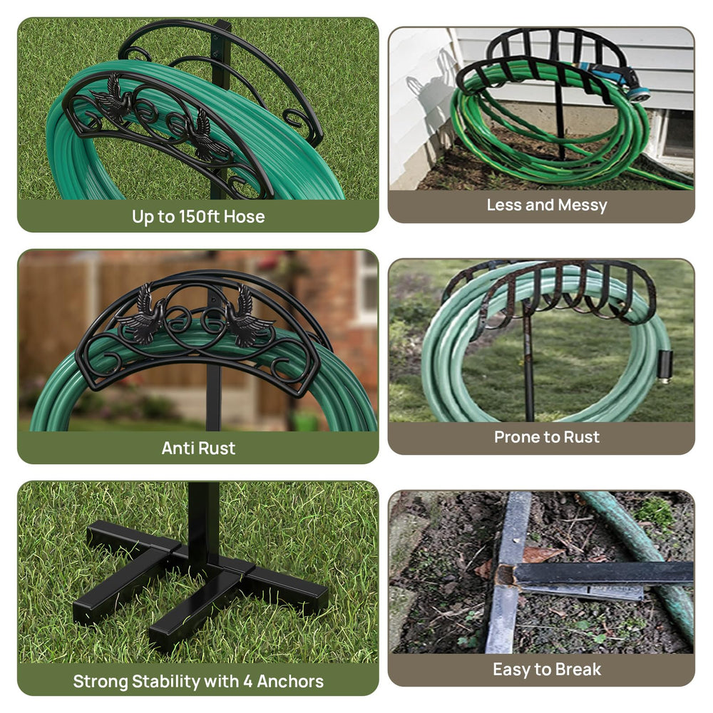 Close-up of metal construction of Winpull Garden Hose Holder