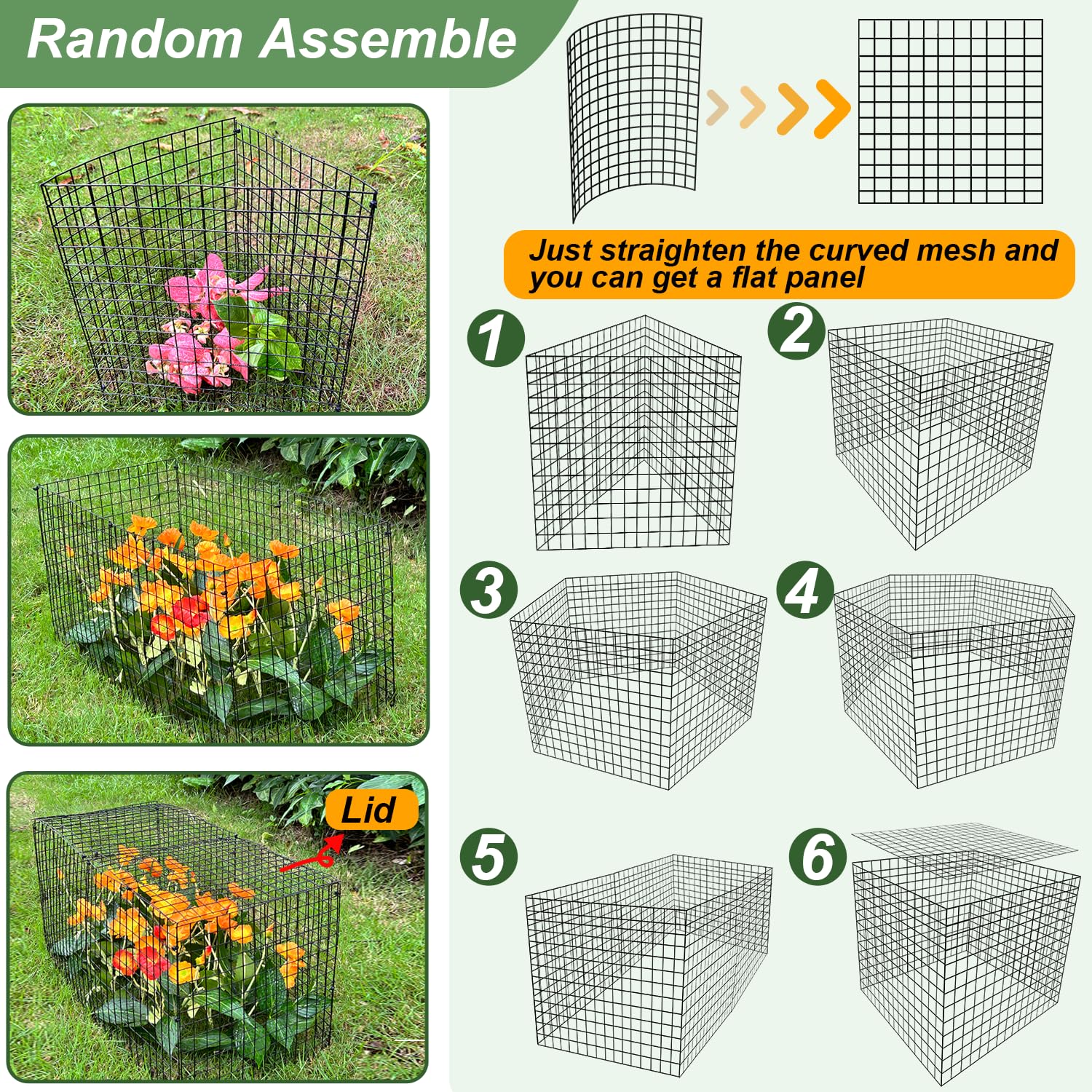 Close-up of metal stakes for HOLANHING plant protectors
