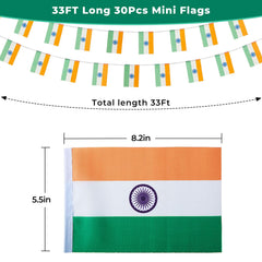 Close-up of mflagperft India Mini String Flag with vibrant colours