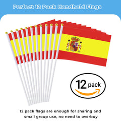 Close-up of mflagperft Spain Flag on a stick