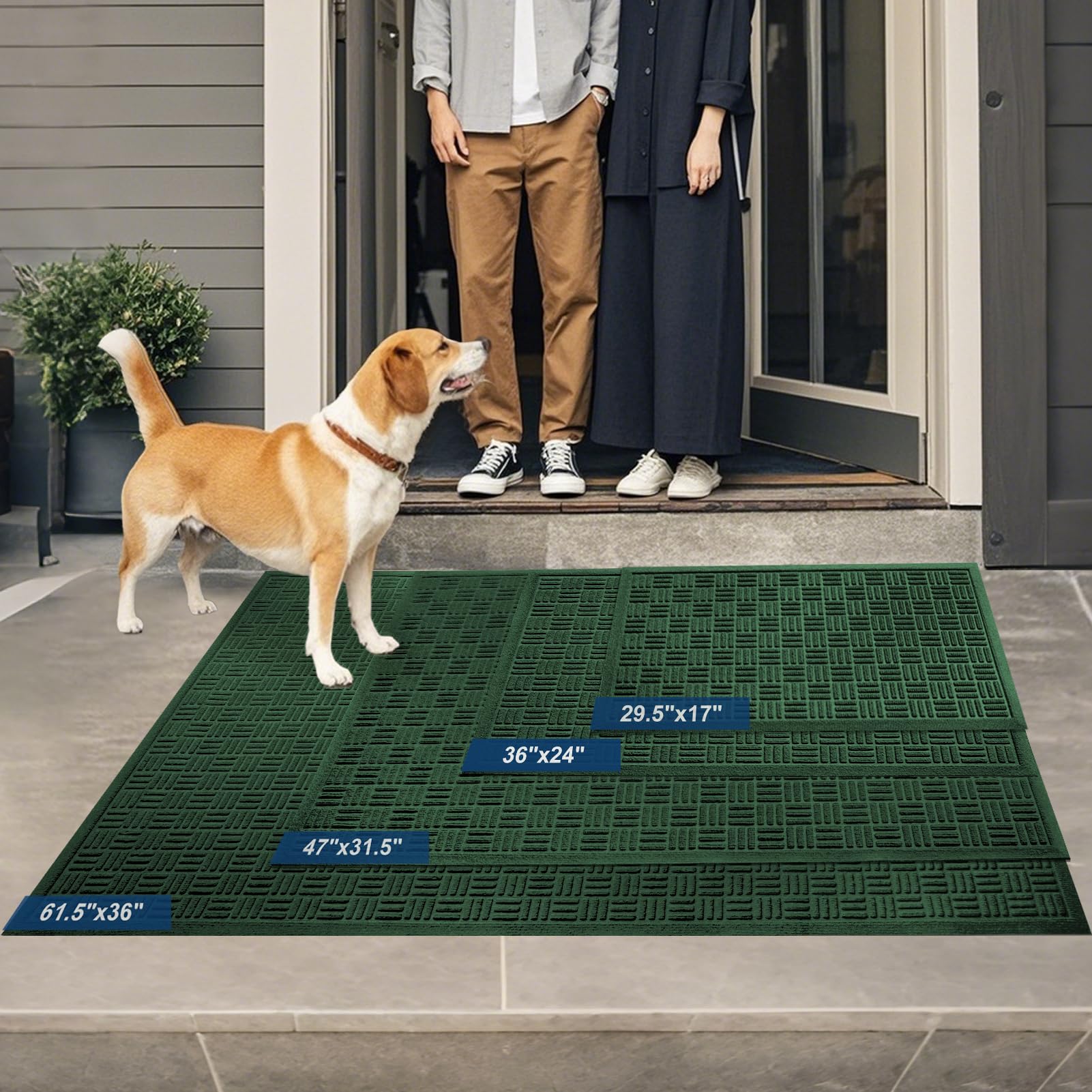 Close-up of Mibao welcome mat textured surface