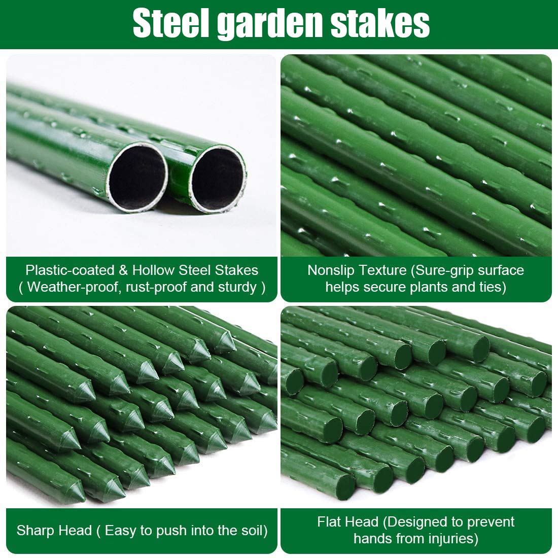 Close-up of Mininfa Steel Plant Stake sharp end