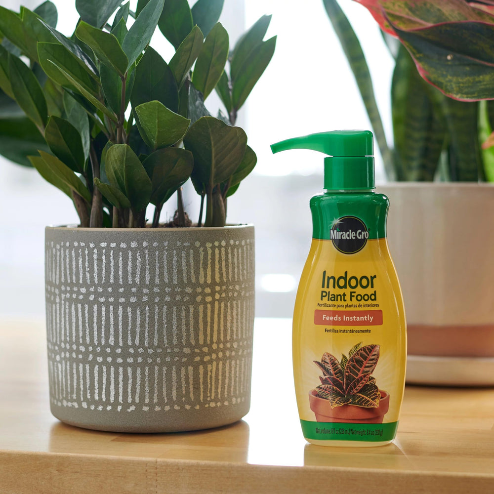 Close-up of Miracle-Gro Indoor Plant Food bottle label