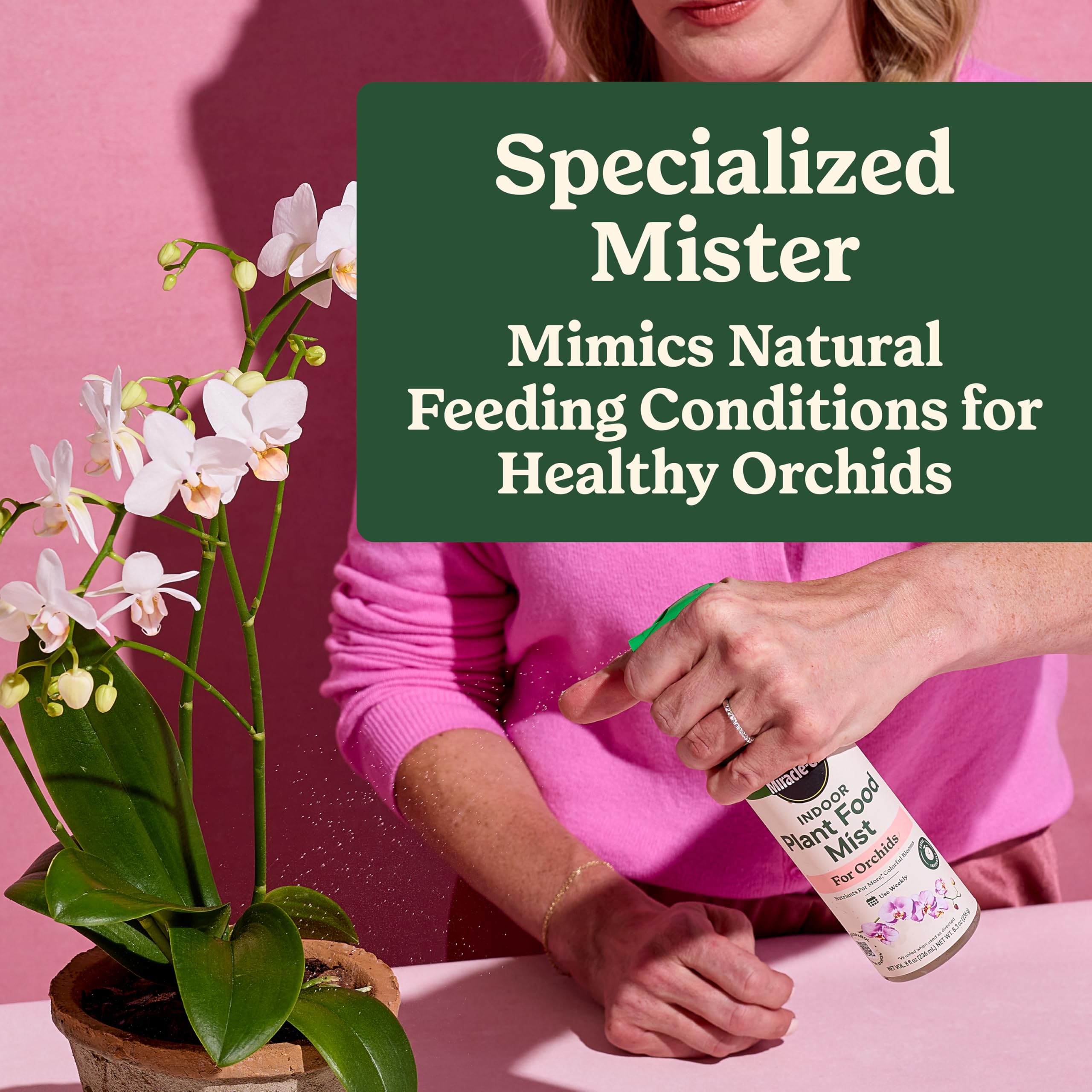 Close-up of Miracle-Gro Indoor Plant Food Mist label