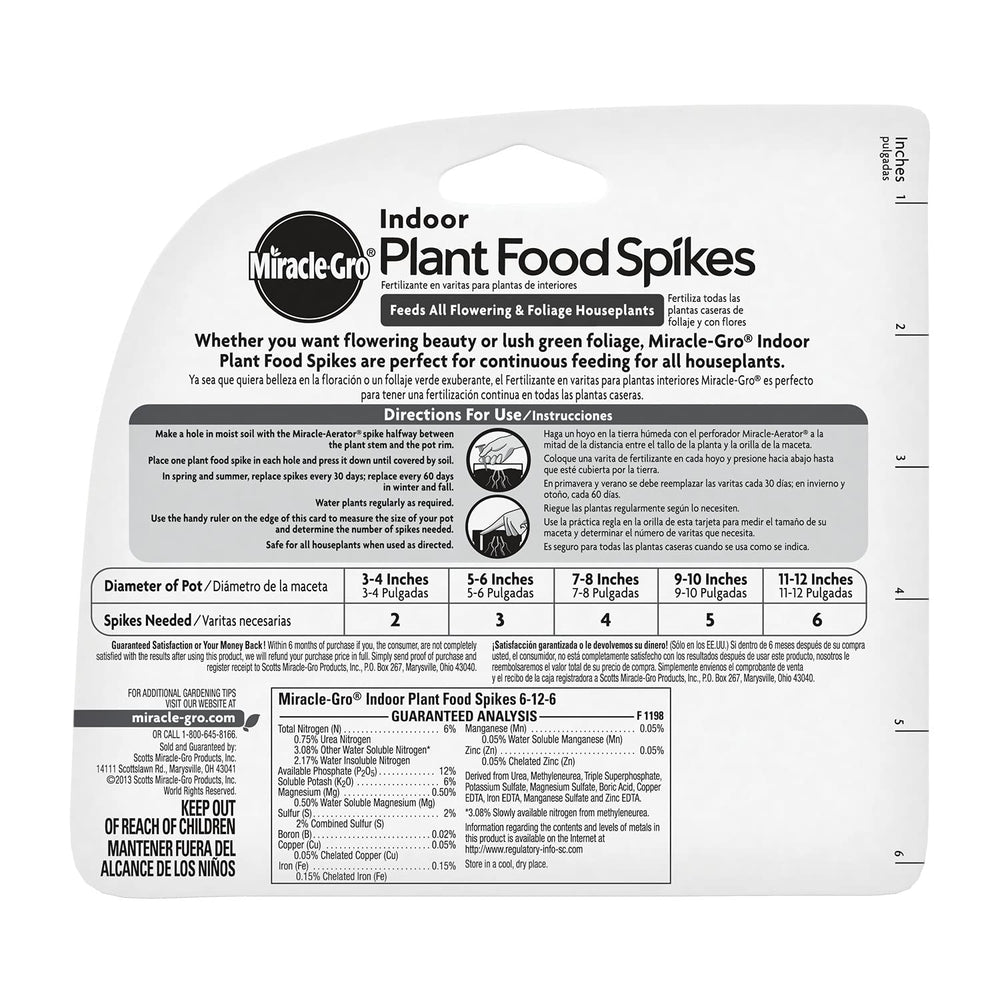 Close-up of Miracle-Gro Indoor Plant Food Spike stick