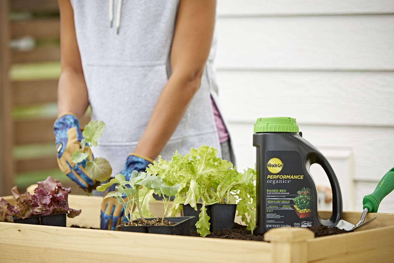 Close-up of Miracle-Gro Performance Organics granules showing texture