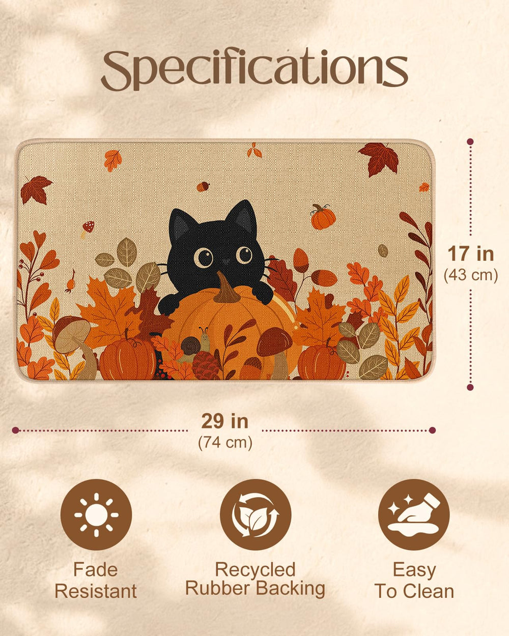 Close-up of Miss Adola Fall Door Mat showing texture