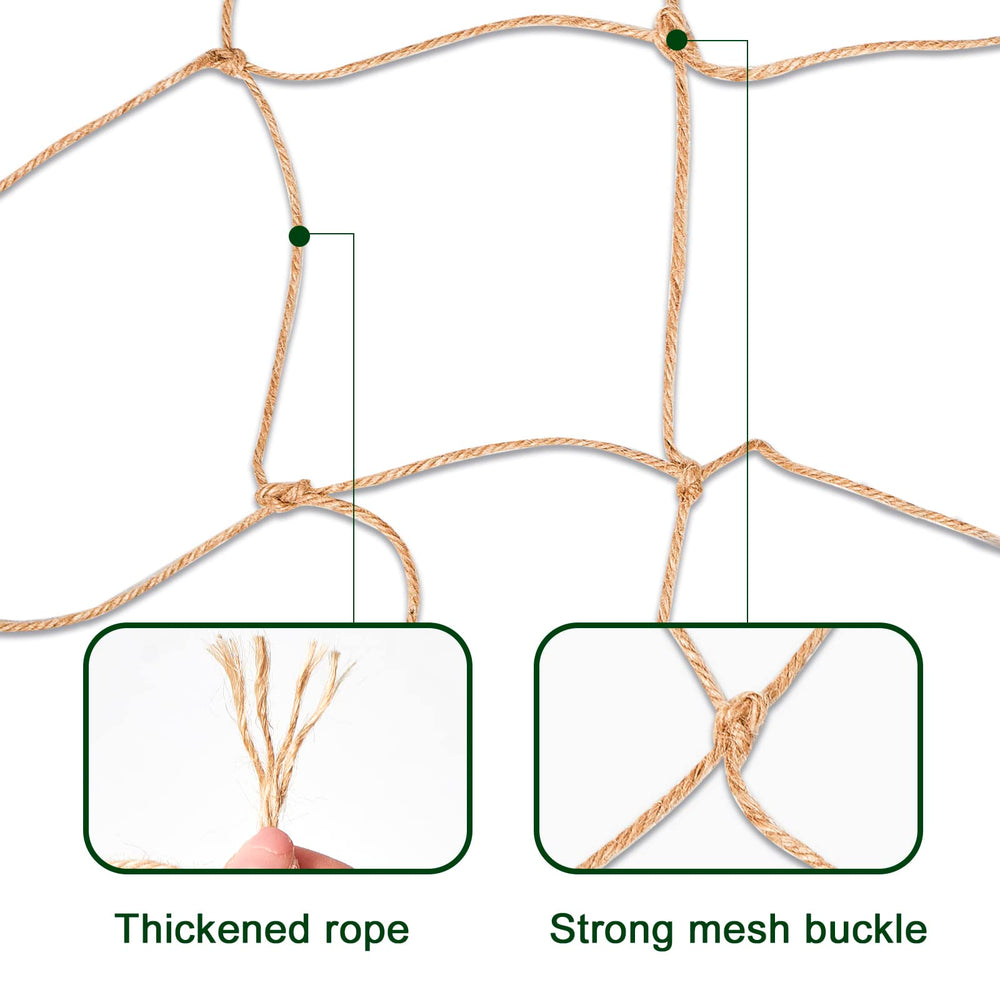 Close-up of Miuezuth Jute Trellis Netting showing mesh