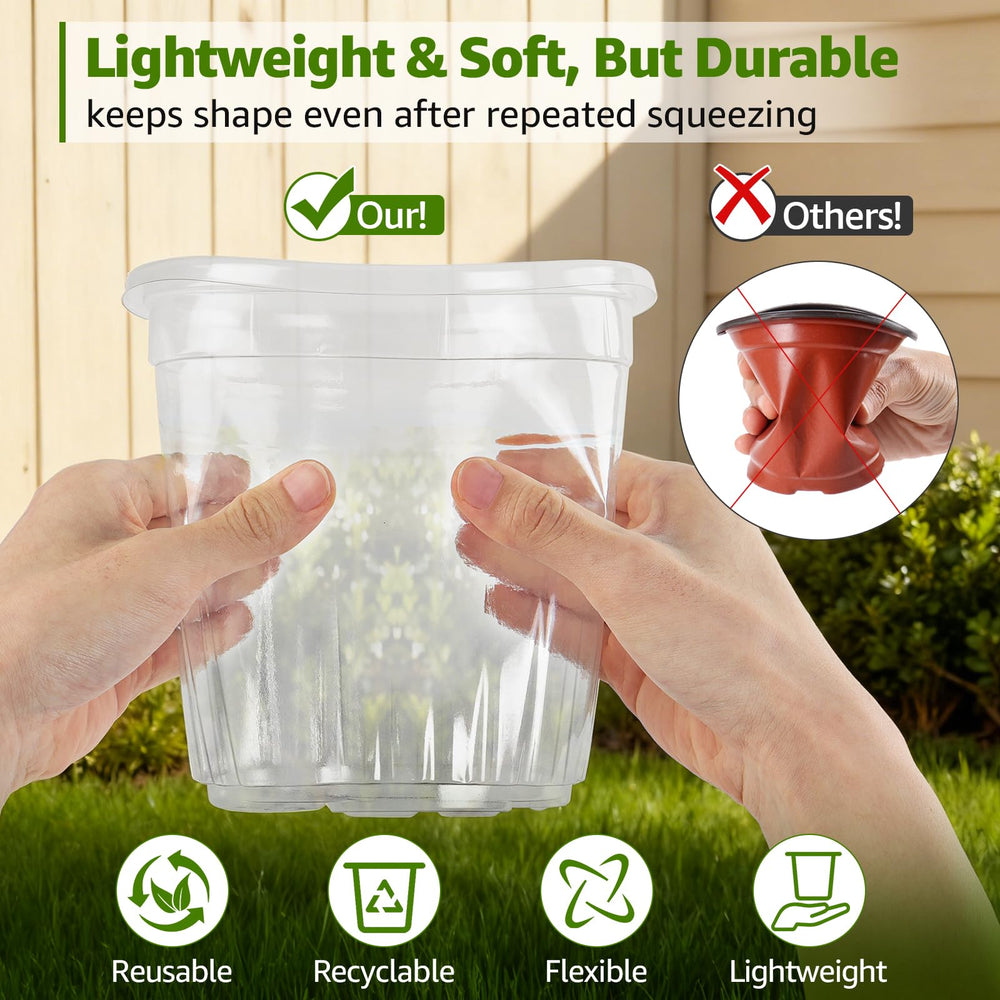 Close-up of MIXC 5-inch nursery pot with drainage holes