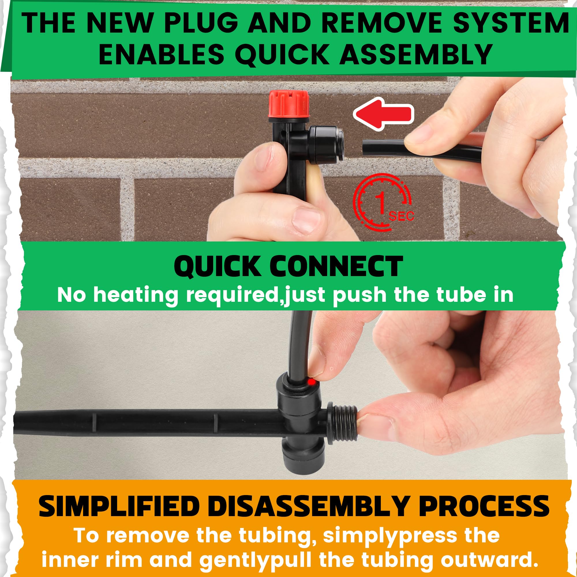 Close-up of MIXC adjustable stream-spray head on emitter