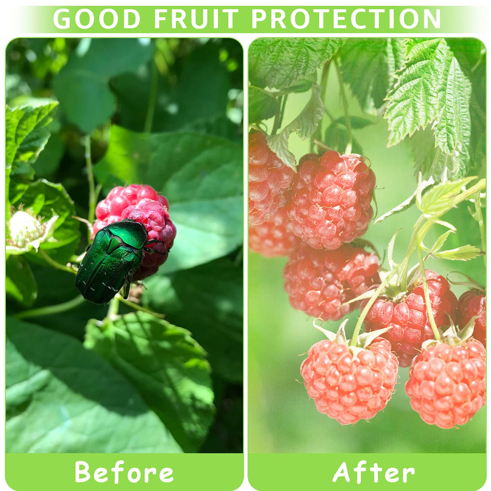Close-up of MIXC organza fruit protection bag with drawstrings