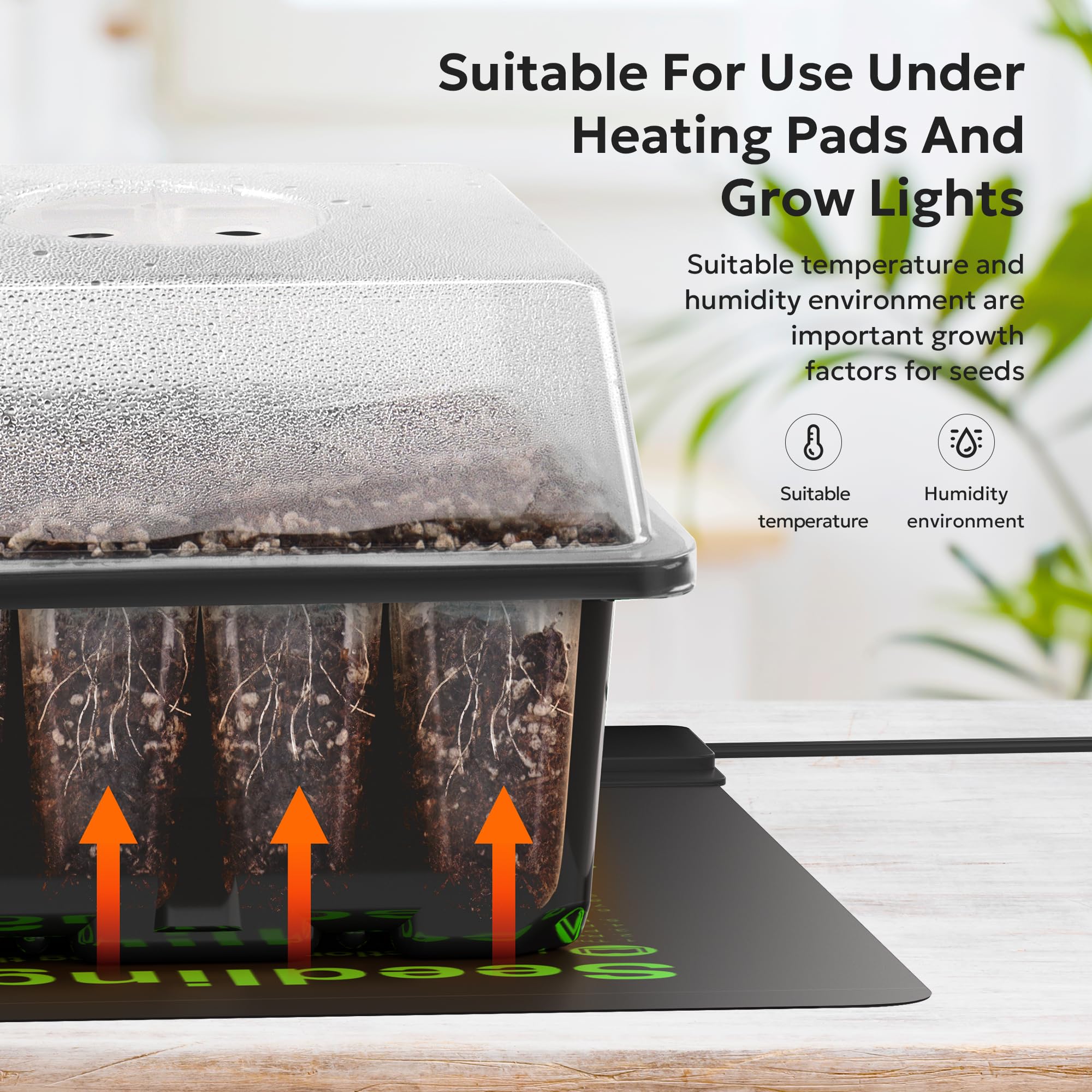 Close-up of MIXC seed starter tray adjustable vents