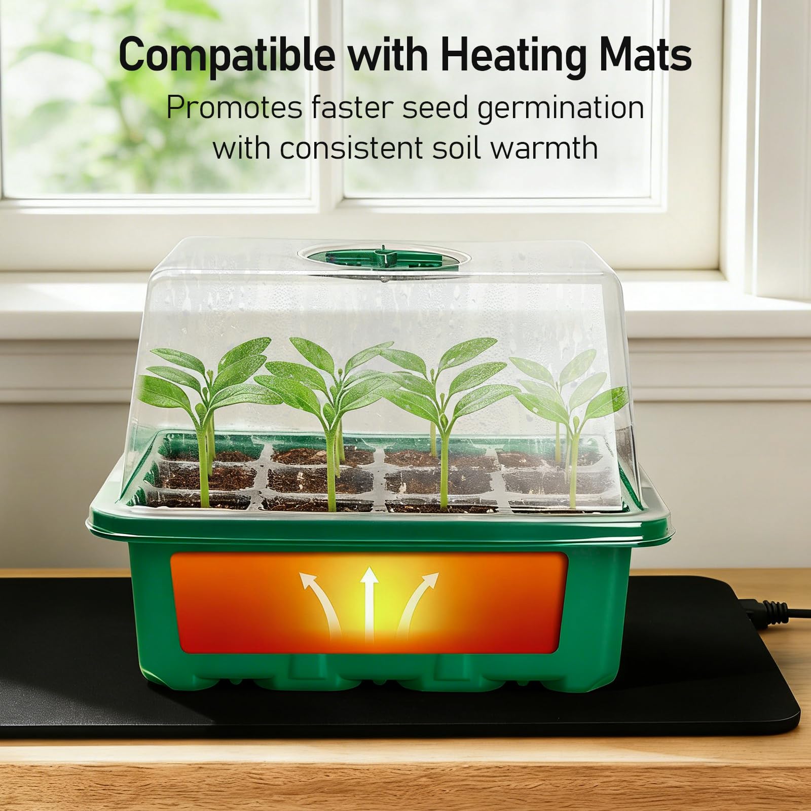 Close-up of MIXC seed starter tray with drainage holes