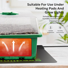 Close-up of MIXC seed starter trays showing adjustable vents