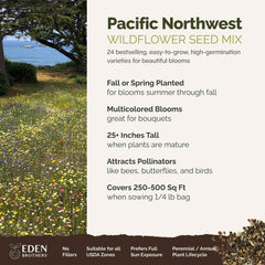 Close-up of mixed wildflower seeds from Eden Brothers