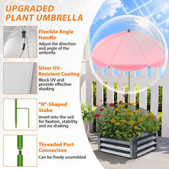 Close-up of MJZ Plant Umbrella showing silver coating