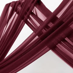 Close-up of MLMC Burgundy Sheer Gauze with micro-glitter