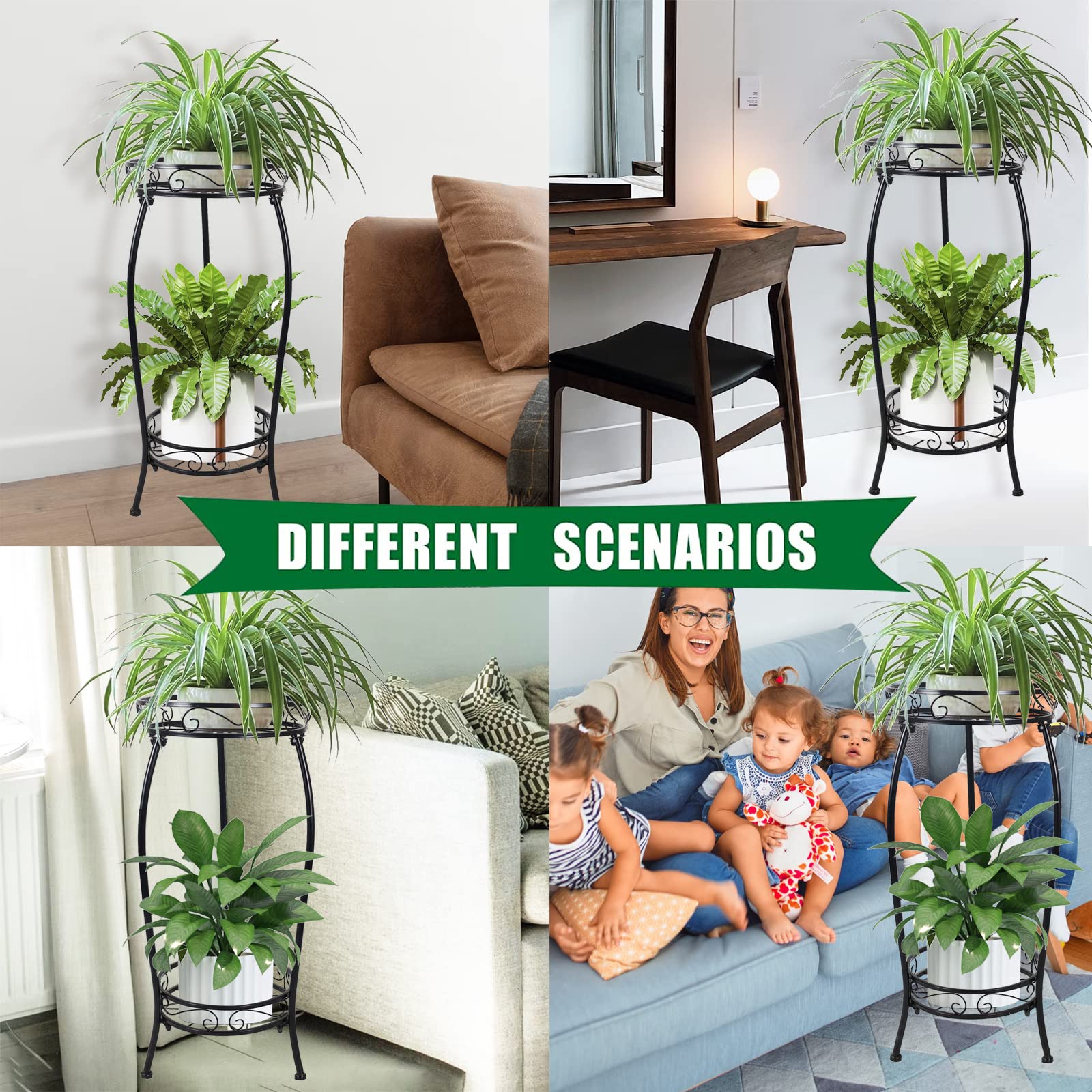 Close-up of MOCORY Plant Stand metal finish