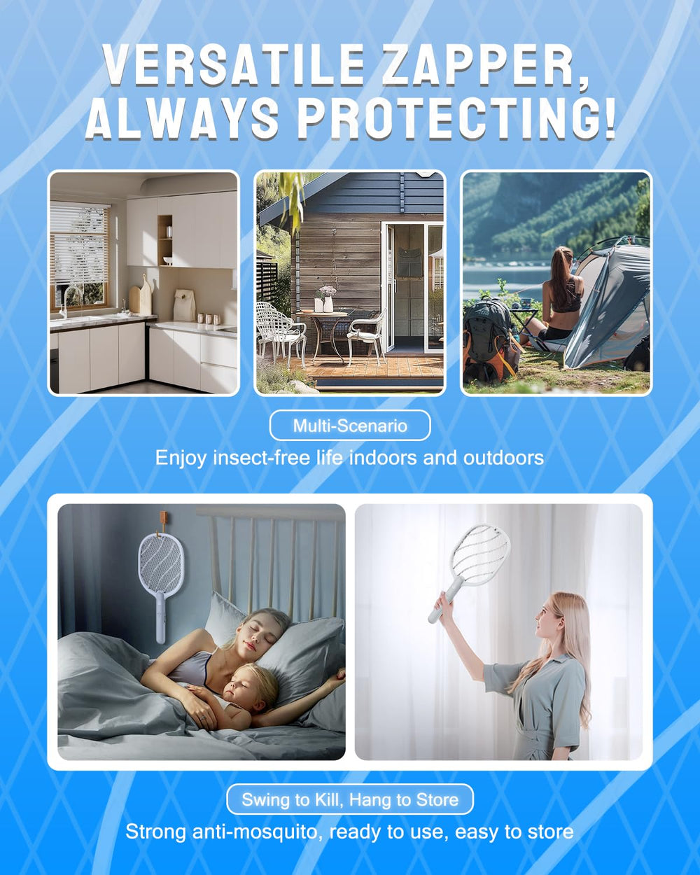 Close-up of Mosiller Electric Fly Swatter safety mesh