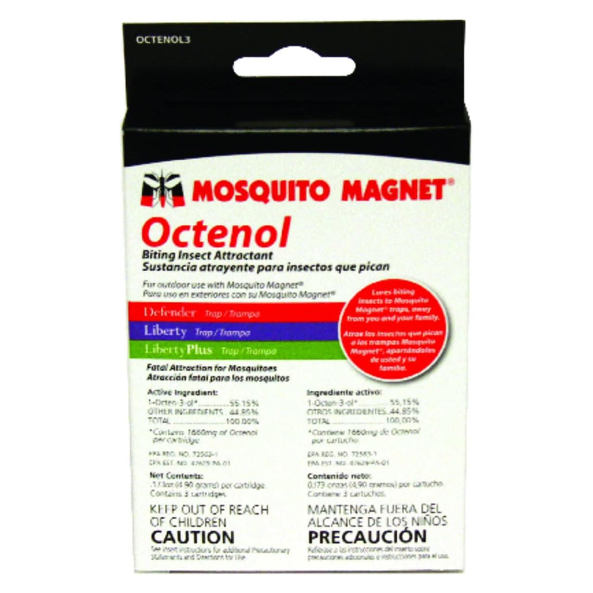 Close-up of Mosquito Magnet Octenol pod showing packaging details