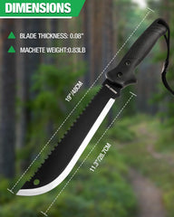 Close-up of Mossy Oak machete blade showing sharp edge