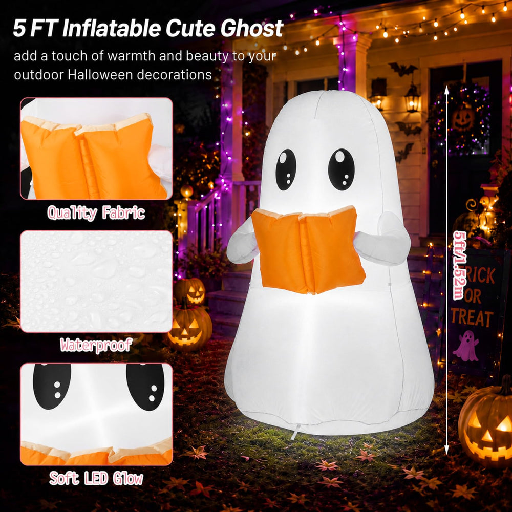 Close-up of Motionchic inflatable ghost's sparkling eyes