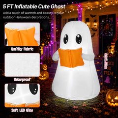Close-up of Motionchic inflatable ghost's sparkling eyes