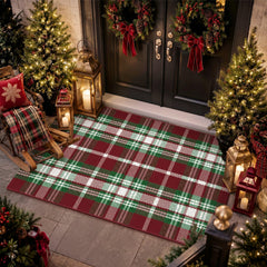 Close-up of Moucuny Christmas doormat fabric texture
