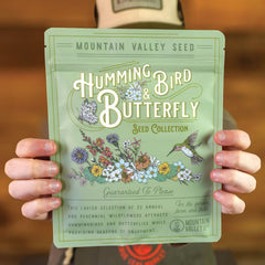 Close-up of Mountain Valley Seed Company wildflower seed mix showing various seeds