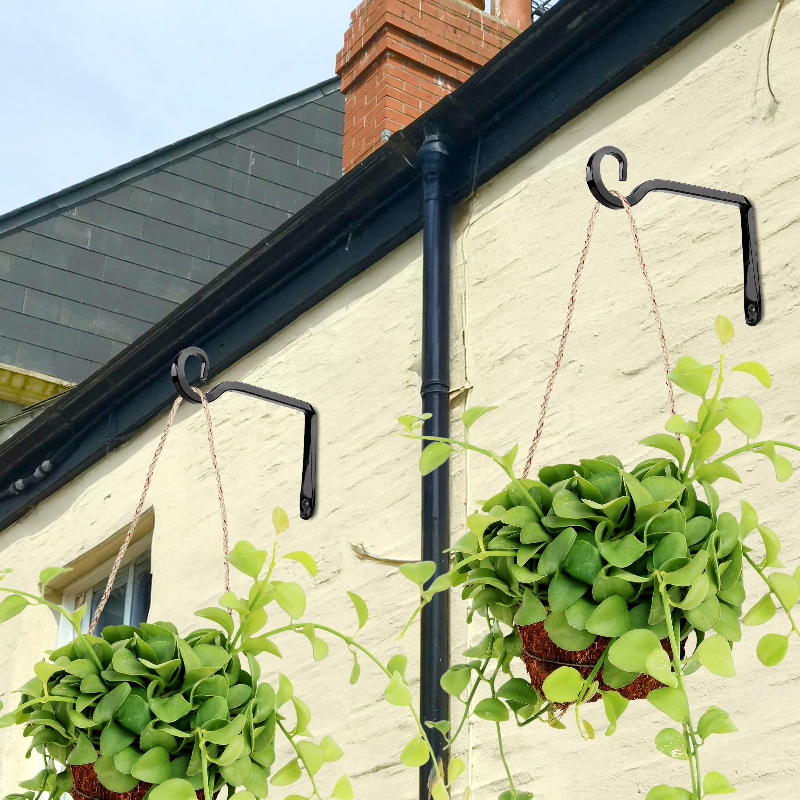 Close-up of MOWPOG 6 Inch metal hooks showing S-shaped design