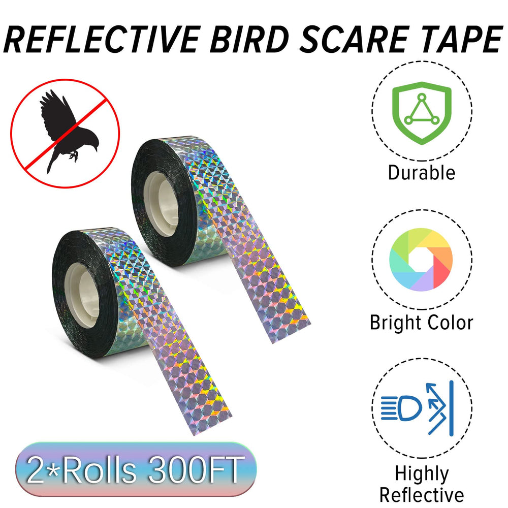 Close-up of MP mypole Bird Scare Tape showing reflective pattern