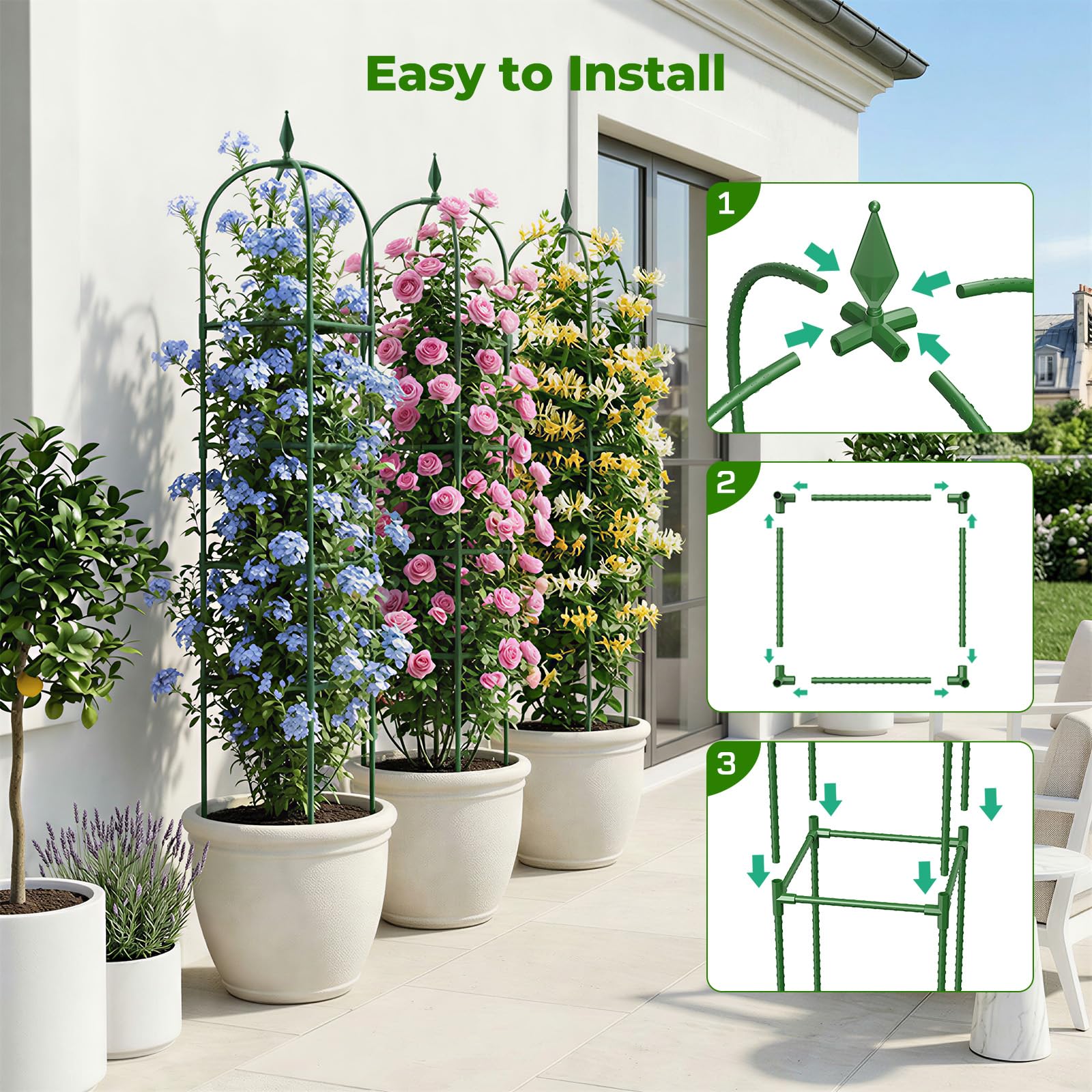 Close-up of MQHUAYU Garden Trellis connectors