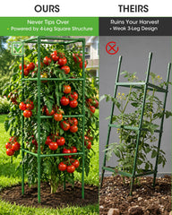 Close-up of MQHUAYU tomato cage showing steel construction