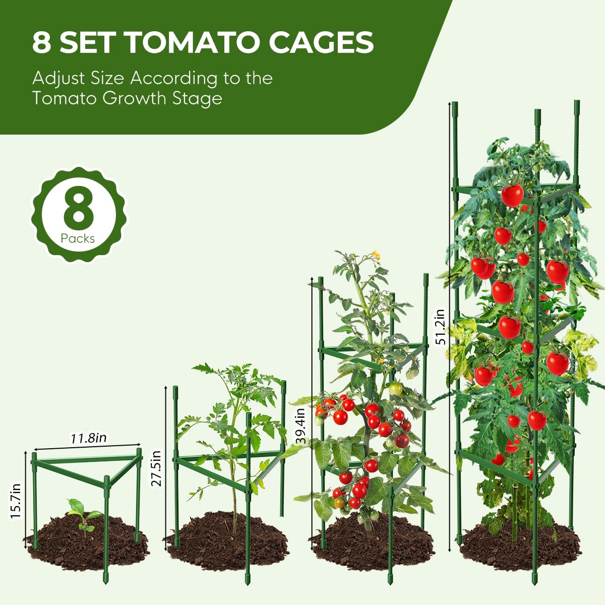 Close-up of MQJIAZHI Tomato Cage height adjustment feature