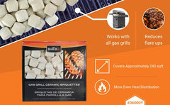 Close-up of Mr. Bar-B-Q ceramic briquettes showing texture