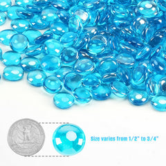 Close-up of Mr. Fireglass Caribbean Blue Fire Glass Beads