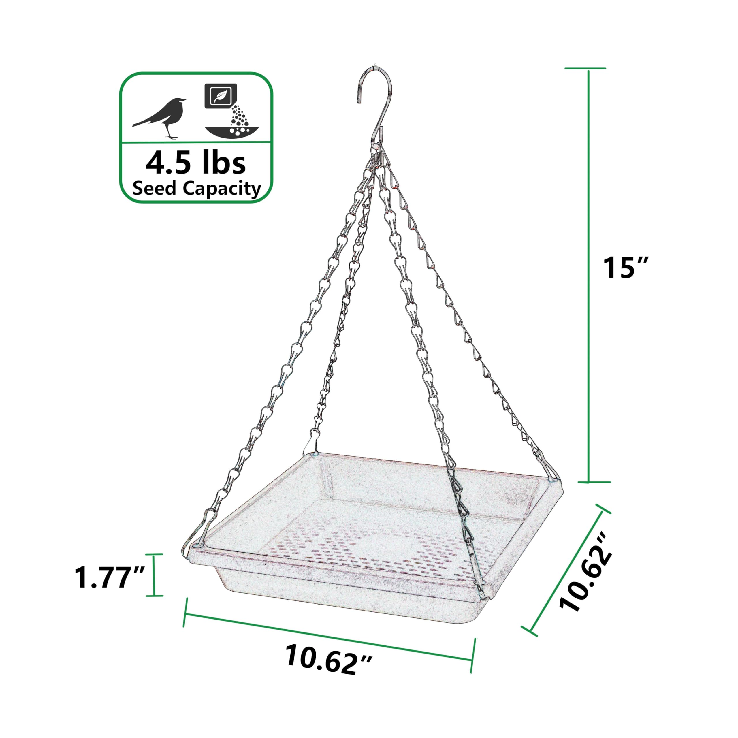 Close-up of MSKIAUO bird feeder mesh tray