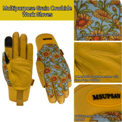 Close-up of MSUPSAV Gardening Gloves leather palm