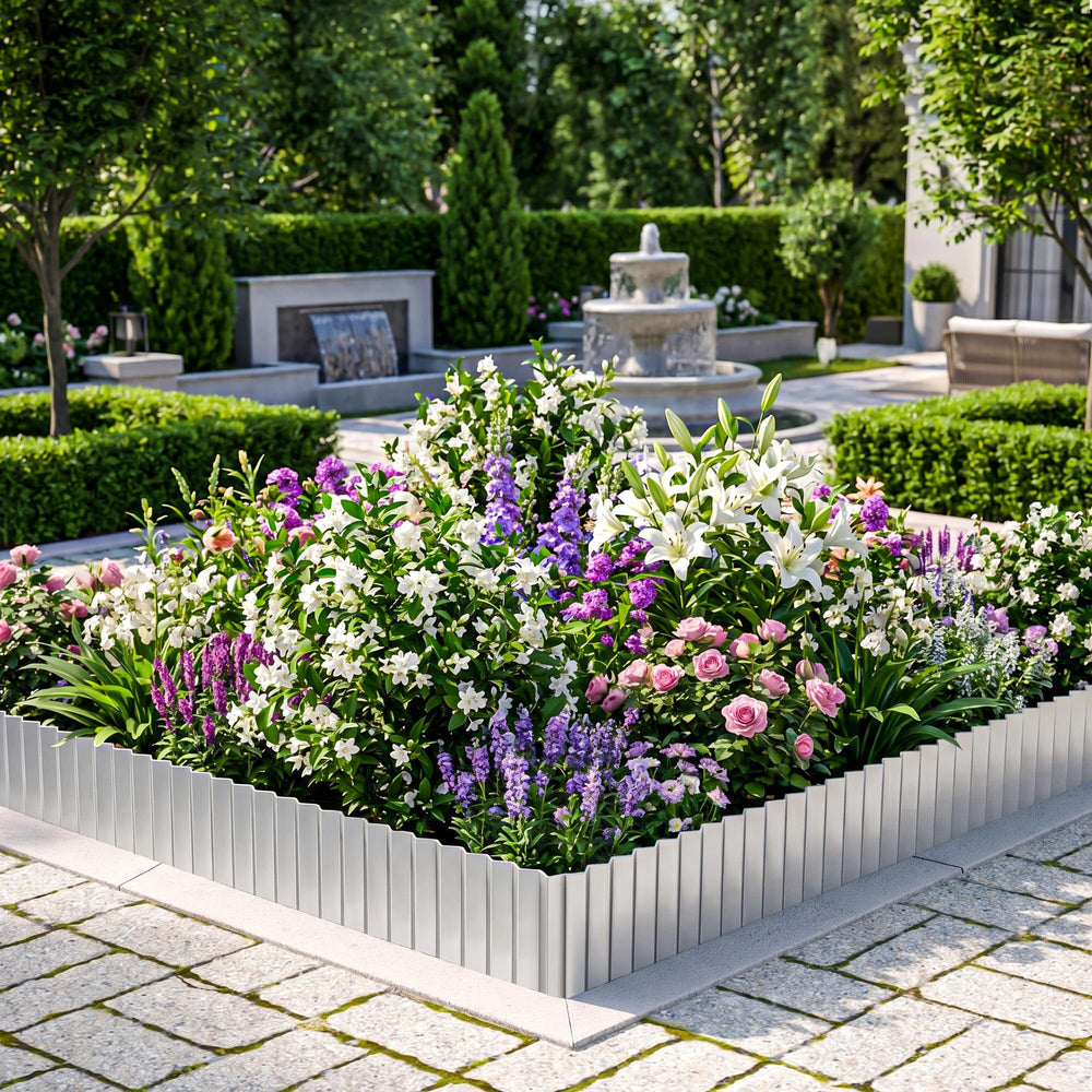 Close-up of MTART Metal Garden Edging hemmed edges