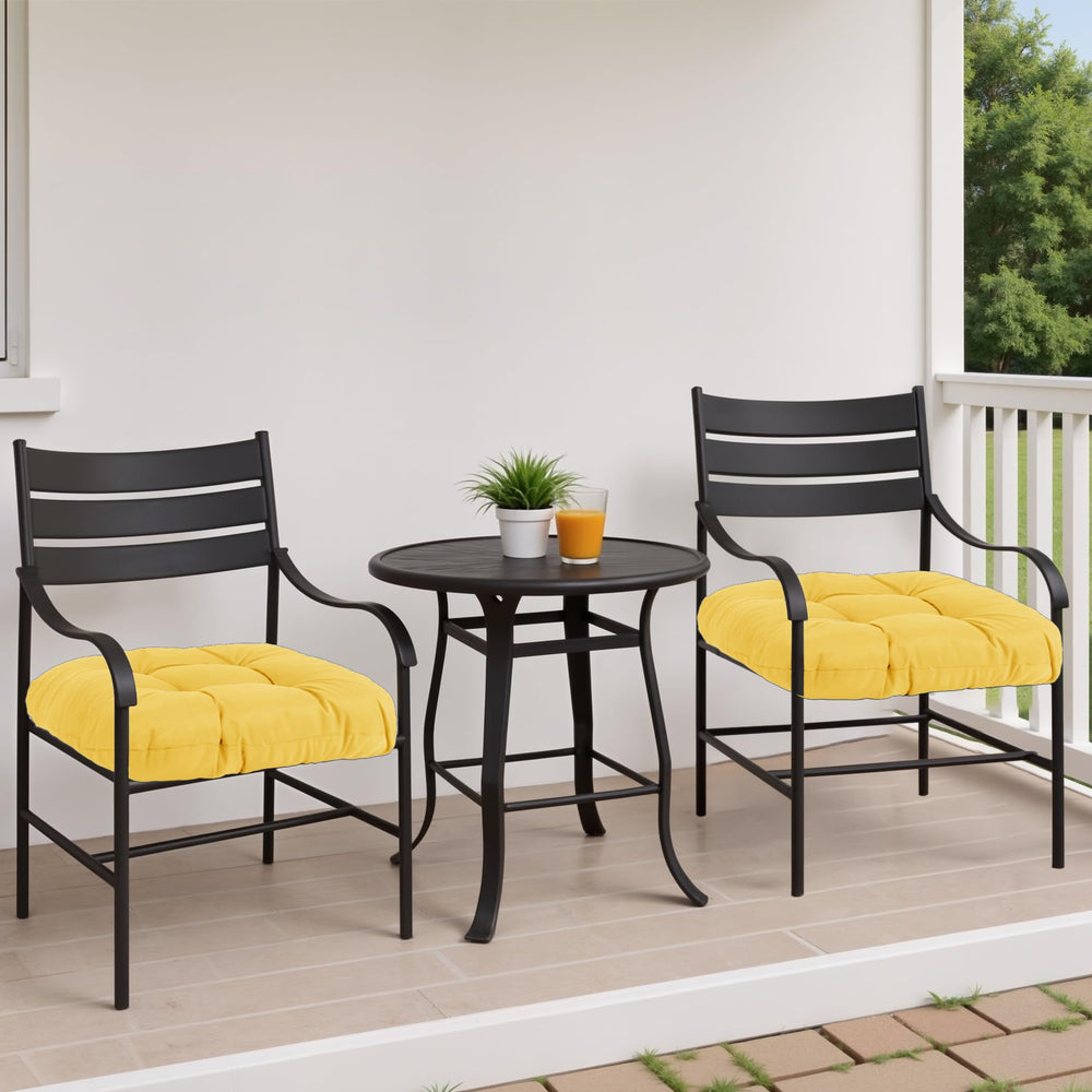 Close-up of MTMR outdoor chair cushion tufted design