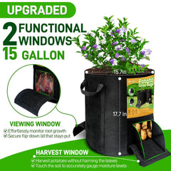 Close-up of Mulctun grow bag showing sturdy handles