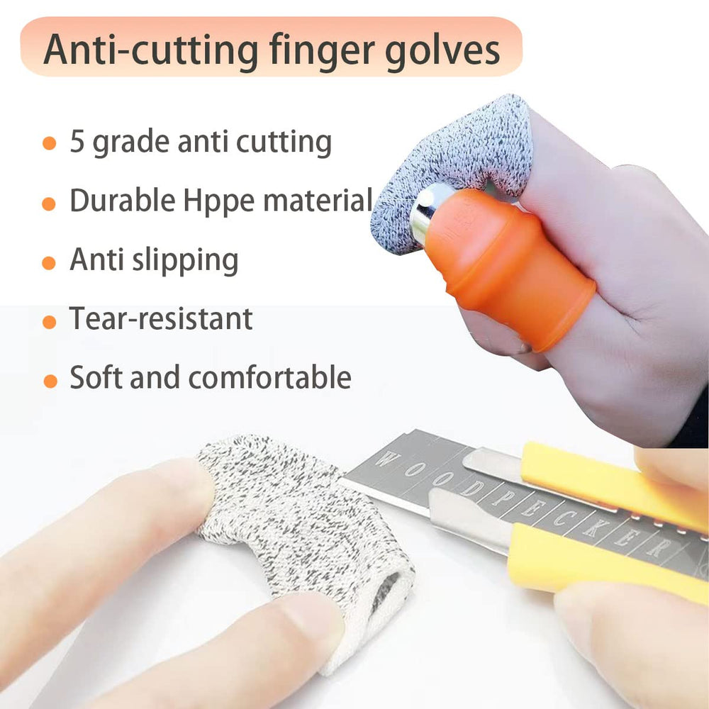 Close-up of Mulenn silicone thumb knife with stainless steel blade