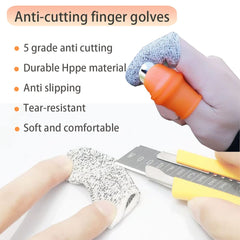 Close-up of Mulenn silicone thumb knife with stainless steel blade